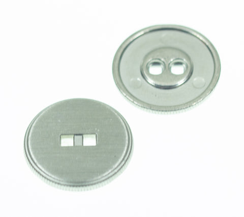 2-Loch Metall Knopf Silber gebürstet MK-61-s