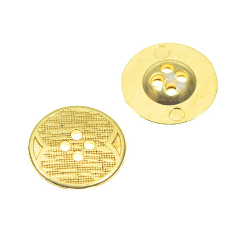 4-Loch Metall Knopf flach mit Muster mk-142-gold