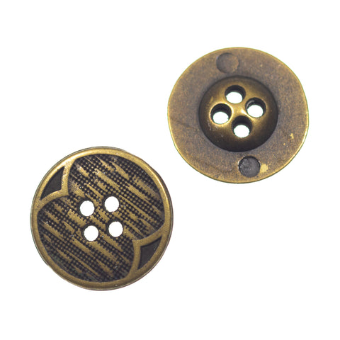 4-Loch Metall Knopf flach mit Muster mk-142-messing