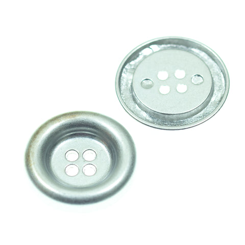 4-Loch Metall Knopf mit Rand mk-73-silber