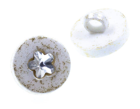 Blusen Knopf Strass Blümchen bl-70-creme-gold