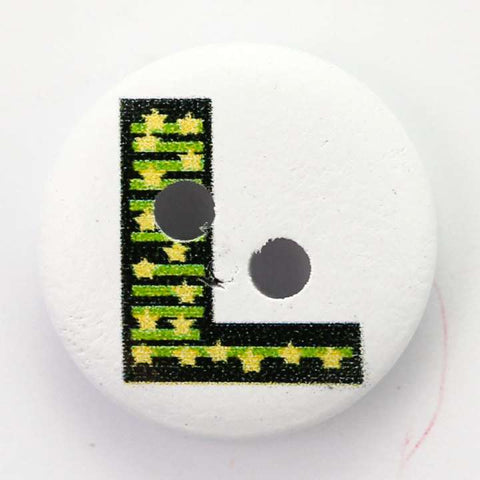 Holz Knopf Buchstaben L -HK-41