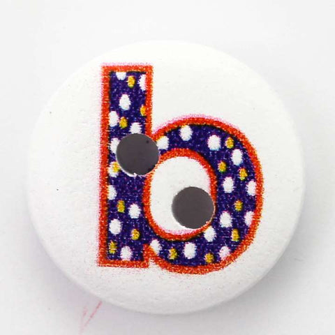 Holz Knopf Buchstaben B -HK-41