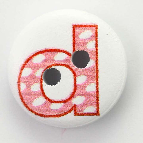 Holz Knopf Buchstaben D -HK-41