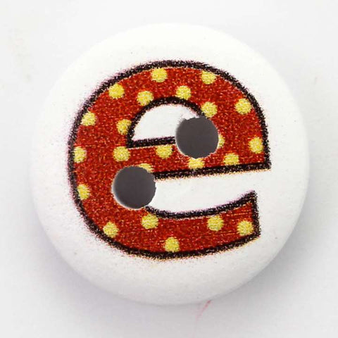 Holz Knopf Buchstaben E -HK-41