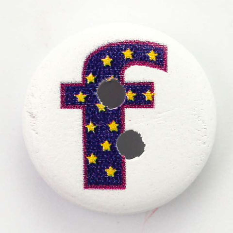 Holz Knopf Buchstaben F -HK-41