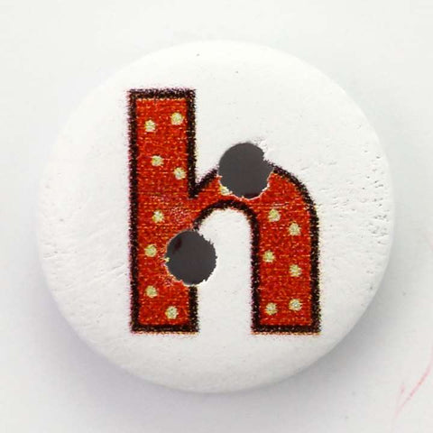 Holz Knopf Buchstaben H -HK-41