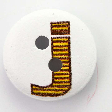 Holz Knopf Buchstaben J -HK-41