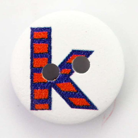 Holz Knopf Buchstaben K -HK-41