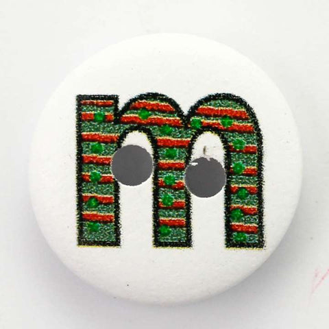 Holz Knopf Buchstaben M -HK-41