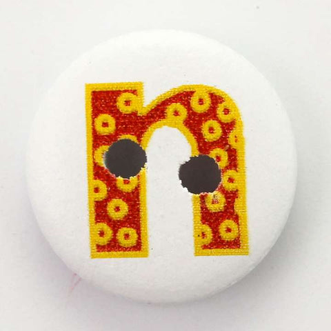 Holz Knopf Buchstaben N -HK-41