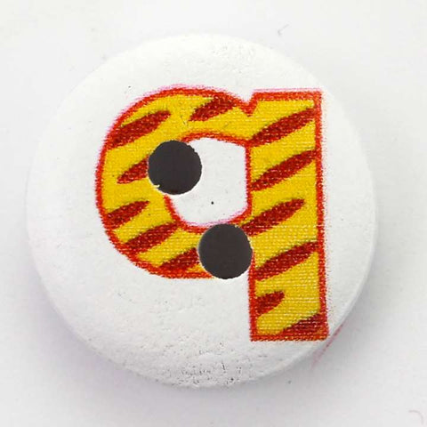 Holz Knopf Buchstaben Q -HK-41