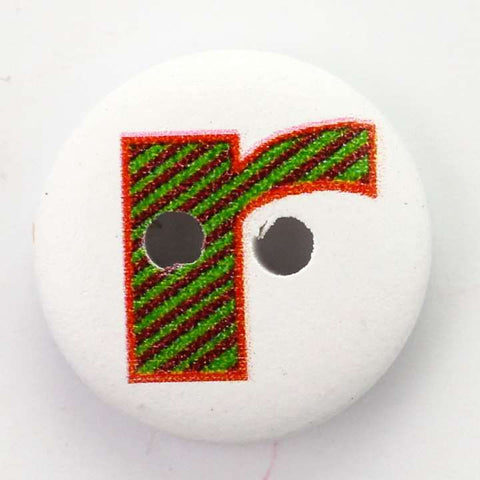 Holz Knopf Buchstaben R -HK-41