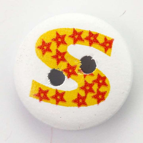 Holz Knopf Buchstaben S -HK-41