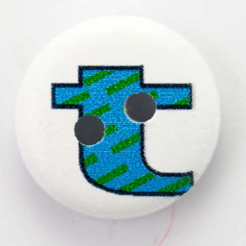 Holz Knopf Buchstaben T -HK-41