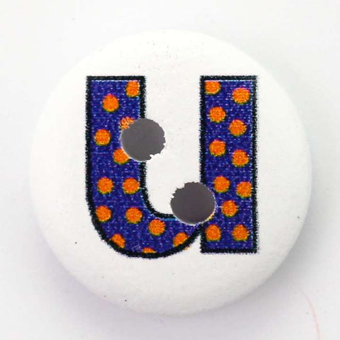 Holz Knopf Buchstaben U -HK-41