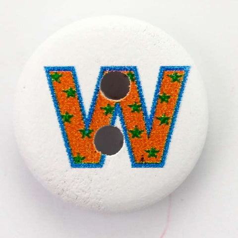 Holz Knopf Buchstaben W -HK-41