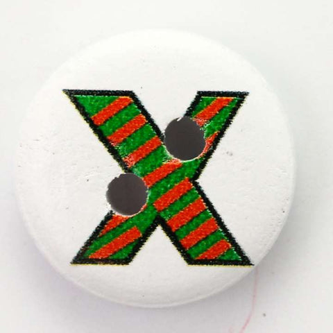 Holz Knopf Buchstaben X -HK-41