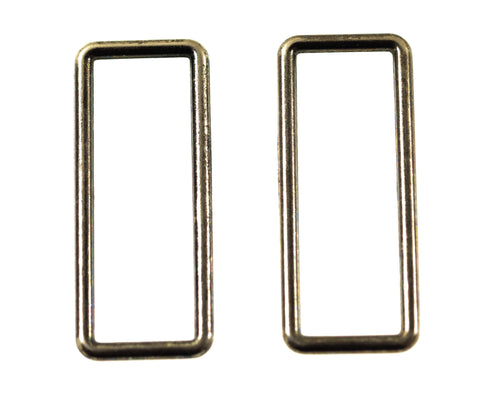 D - Rechteck Ringe aus Metall Altsilber hri-20as