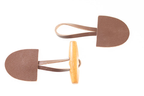 Knebelknopf Verschluss Leder Holz Kirsch K-108-B