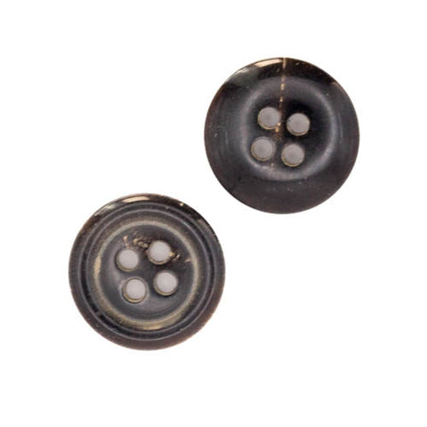 Echter Horn Knopf aus Büffelhorn 4-Loch HK-101-braun