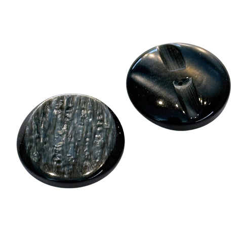 Schwarzer Mantelknopf – Perlmuttoptik, Einzelstück mit Öse (KM-SO-4)