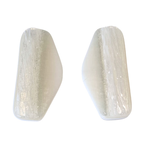 Creme Knebelknopf – Geometrisches Design, Perlmuttimitat