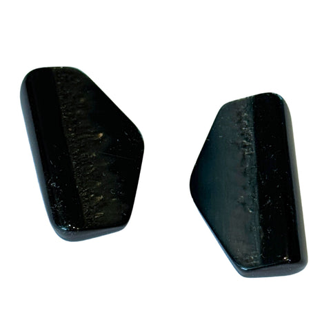 Schwarzer Knebelknopf – Geometrisches Design, Perlmuttimitat