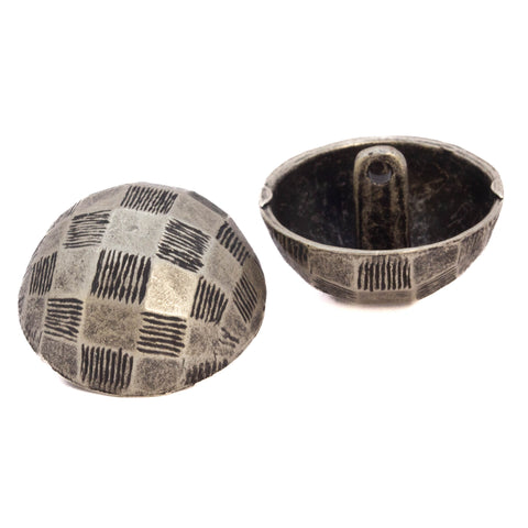 Großer Halbkugel Metallknopf MK-319-altsilber