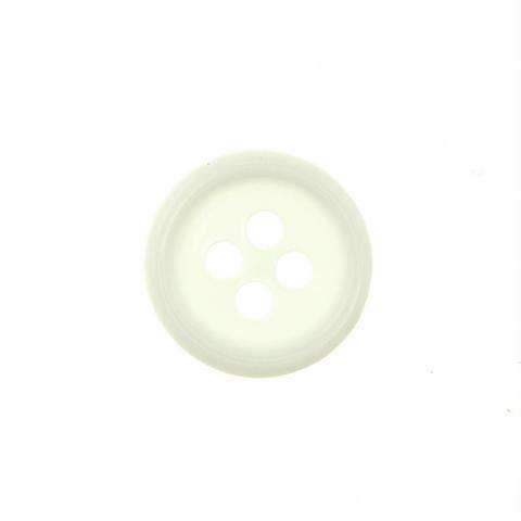 Klassische 4-Loch Hemdknöpfe mit Rand Serie Hemd-180 weiß