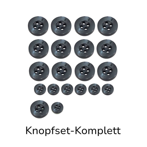 Hemdknopf-Set dunkel-Grau – Komplettlösung (11 mm / 12 mm)