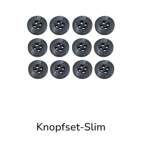Hemdknopf-Set dunkel-Grau – Komplettlösung (11 mm / 12 mm)