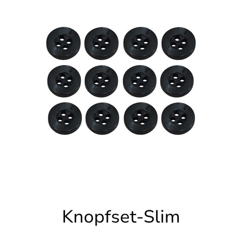 Hemdknopf-Set Schwarz – Komplettlösung (11 mm / 12 mm)