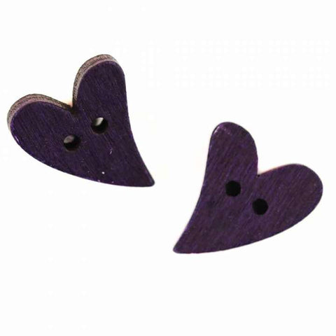 Holz Knopf Herz Form HK-47-lila