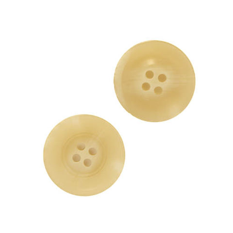 Knöpfe aus Hornimitat 4-Loch breiter Rand Hell Beige
