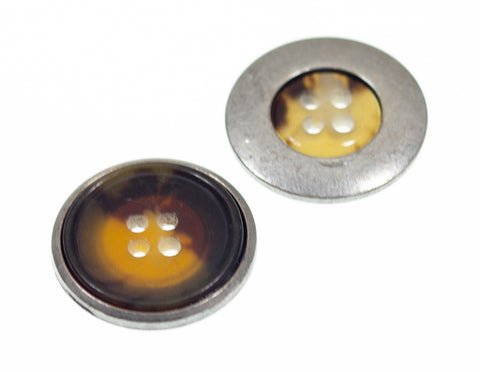 Hornimitat Knopf hi-76-braun-silber