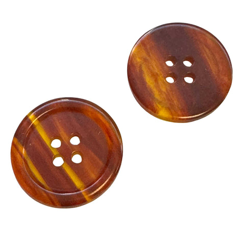 Hornimitat 4-Loch Knopf rot Braun leicht Transparent KBR-33