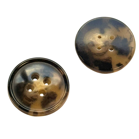 Mantel Hornimitat Knopf 4-Loch HI-127 Braun-Beige