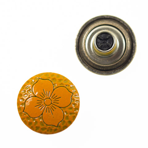 PatentKnopf Blume nj-17-orange