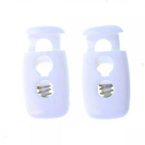 Kordelstopper 2-Loch weiß Kunststoff KOST-2w