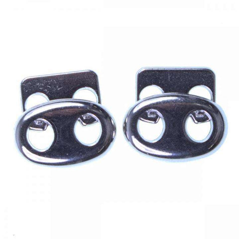 Kordelstopper 2-Loch Silber Metall KOST-23s