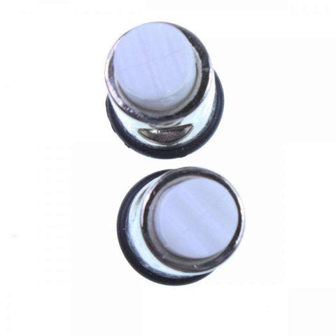 Kordelstopper Silber Metall weiß KOST-27s