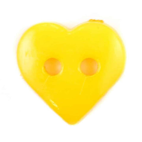 Kinder Knopf mini Herzen dunkel gelb