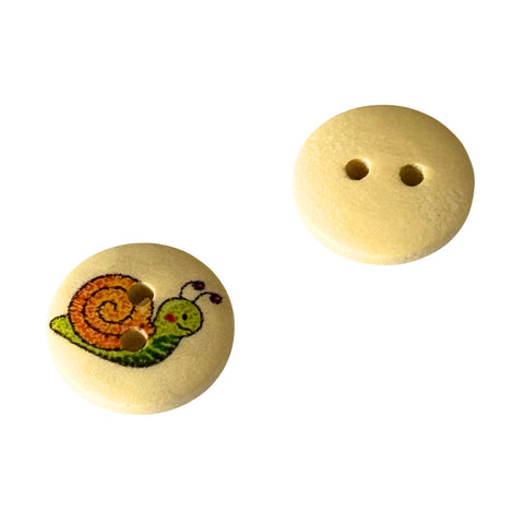 Kinderknopf Schnecke natur, Holzknopf, 2-Loch KK-68-8