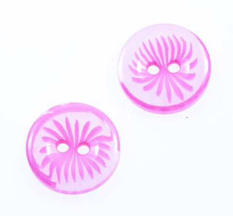 Kinder Knopf transparent mit Blume kk-114-rosa