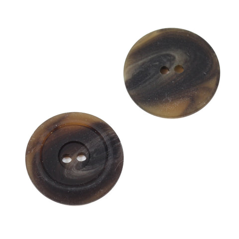 Knopf Hornimitat braun-beige meliert hi-80