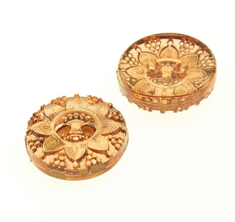 Blüten Knopf transparent KD-18-braun