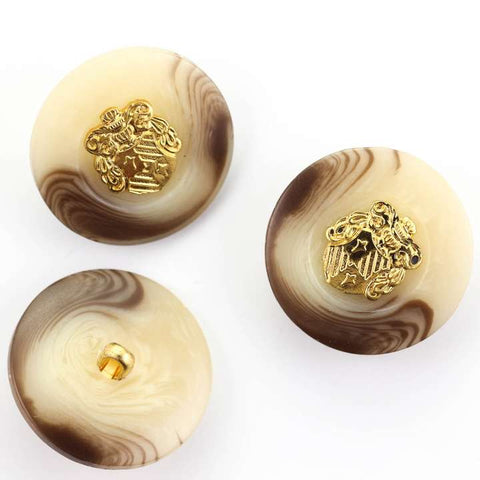 Hornimitat Knopf HI-28-beige-braun