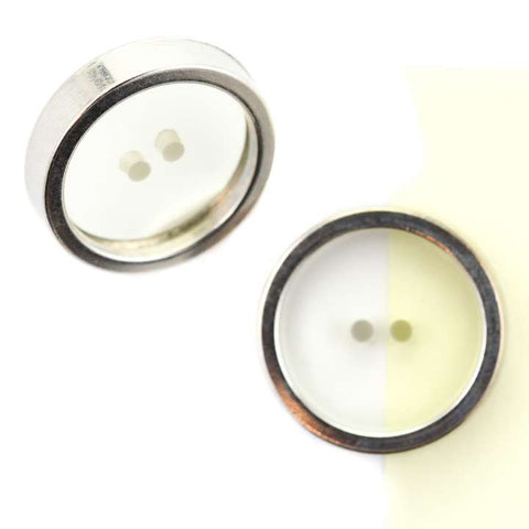 Knopf Transparent.-Silber-Glanz. KD-11