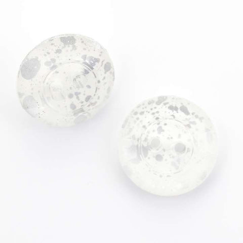 Transparenter Knopf weiß Silber KD-14